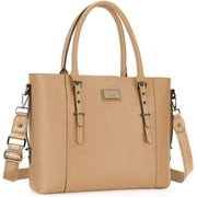 Mosiso Laptop Tote Bag (Up to 15.6 Inch) Water Resistant PU Leather Large Capacity Business Work Office Shoulder Briefcase Handbag Compatible MacBook \u0026 Notebook